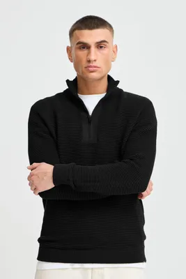 Produktbild von !Solid SDValencia Herren Strickpullover Troyer Feinstrick Pullover mit Stehkragen und Reißverschluss