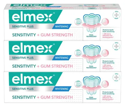 Produktbild von Zahnpasta Sensitive Sensitivity + Gum Strength Whitening 3 x 75 ml