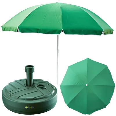 Produktbild von Sonnenschirm Gartenschirm Marktschirm 240 cm mit quadratischem Sockelset Garten Strand Balkon