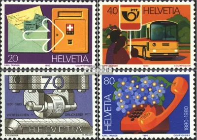 Produktbild von Briefmarken Schweiz 1980 Mi 1180-1183 (kompl.Ausgabe) postfrisch Post