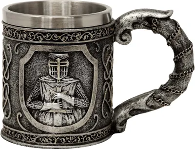 Produktbild von Krug Kreuzritter silberfarben - Mittelalter, Ritter, Met