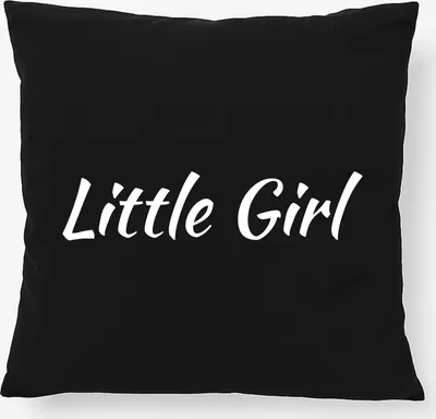 Produktbild von Huuraa Kissen Little Girl Schriftzug 40x40cm mit Füllung Black Baumwolle Dekokissen Geschenkidee