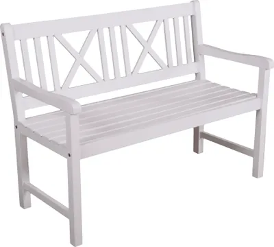 Produktbild von Garden Pleasure Gartenbank MALMÖ 2-Sitzer B 120 x T 59 x H 89 cm, Farbe: Weiß