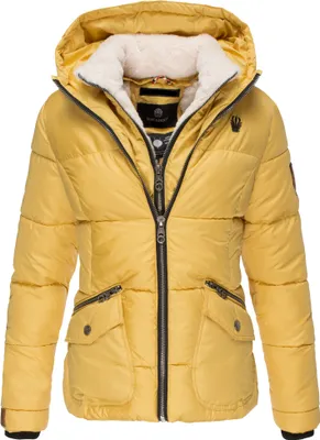 Produktbild von Navahoo Damen Winter Jacke Stepp Teddyfell warm Gefüttert Megan Gelb Gr. 34 - XS