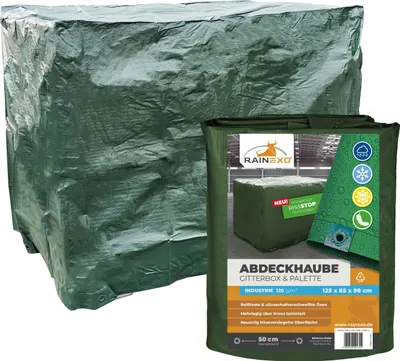 Produktbild von Rainexo Abdeckhaube für Gitterbox Grün 120g/m² 125x85x98cm