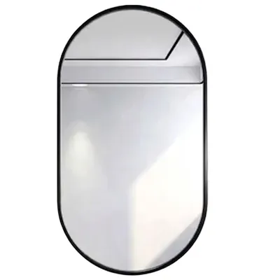 Zdjęcie produktu dla DUŻE LUSTRO OWALNE Industrialne ŁAZIENKOWE SALON SYPIALNIA CZARNE 100x50 CM