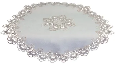 Produktbild von Tischdecke MIRA filigrane Spitze Jaquard Polyester rund Ø 85 cm