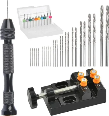 Obrázok produktu pre Mini súprava ručného vŕtača, 37-dielna, vŕtaky 0,5-3 mm, určená na modelárstvo