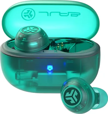 Immagine prodotto di Cuffie wireless JLab Go Pop con ANC, trasparenti e blu-verdi