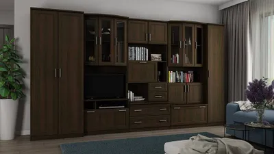Zdjęcie produktu dla Meblast | szafka wisząca Havana; ciemny orzech - wyposażenie premium | meble, naturalne, meble premium TV, duża szafka wisząca, szafka wisząca, zestaw do salonu, dąb Sonoma