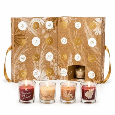 Produktbild von Weihnachten Adventskalender - 34 x 25 x 14 cm - Feiertagskalender - Adventkalender - Weihnachtsgeschenk - Weihnachten - Überraschungspaket - Beige
