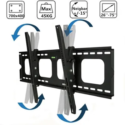 Immagine prodotto di Supporto TV inclinabile 26–75 pollici – staffa universale per TV LED LCD OLED e monitor, fino a 45 kg, VESA 700×400 mm