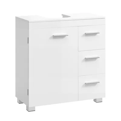 Obrázek produktu pro VASAGLE toaletní skříňka, koupelnová skříňka, 3 velké zásuvky, 30 x 60 x 64 cm, koupelnová skříňka, 2 přihrádky za dvířky