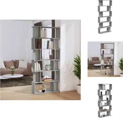 Obrázek produktu pro vidaXL Regál/rozdělovač pokojů Grey Sonoma 80x24x192 cm Materiál na bázi dřeva - Regály a knihovny