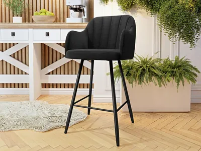 Obrázok produktu pre Čalúnená stolička barovka CANOGA - čierna