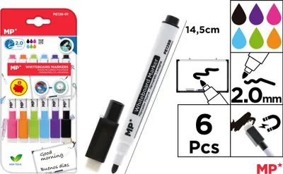 Produktbild von MP-Stifte für Whiteboards, 6 Farben