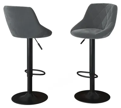 Produktbild von Barhocker 2er Set Vicco Sena Grau/Schwarz 38.5 x 84 cm, Model 59823
