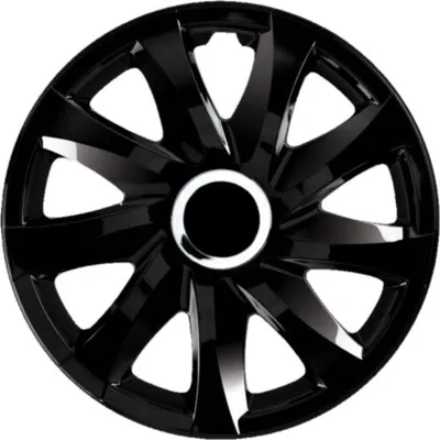Obrázok produktu pre J&J Automotive | Puklice Drift Čierne lakované + ring 16" 4ks