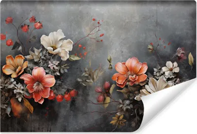 Produktbild von Muralo Selbstklebende Fototapete BLUMEN Blätter Pflanzen 3D Effekt Vintage 450 cm x 300 cm