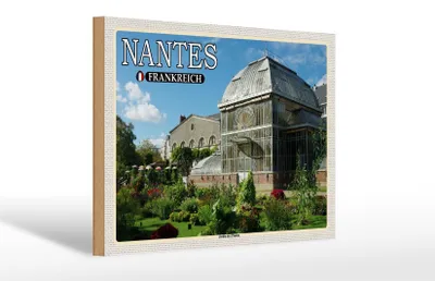 Produktbild von Holzschild Reise 30x20cm Nantes Frankreich Jardin des Plantes Deko