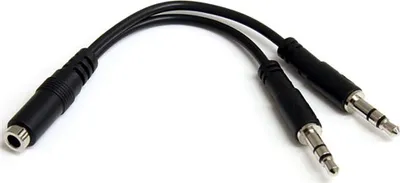 Produktbild von StarTech.com MUYHSFMM 3,5mm Audio Klinke Y-Kabel – Headset-Splitter für Mikrofon & Kopfhörer, Schwarz