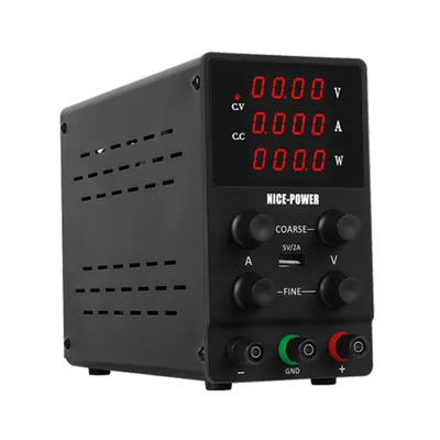 Zdjęcie produktu dla Zasilacz laboratoryjny 0-30V 0-10A Zasilacz laboratoryjny z 4-cyfrowym wyświetlaczem LED, odporny na przeciążenia, czarny SPS3010