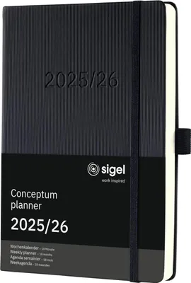 Productafbeelding van Sigel agenda Buchkalender Conceptum 2025/2026, ongeveer DIN A5 formaat, zwart