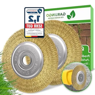 Productafbeelding van Voegenborstel Set - Onkruidborstel - Terras Reinigen - Messingdraad Borstelharen - Set van 2 - Messing
