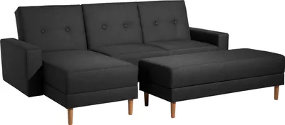 Produktbild von Max Winzer Funktionssofa mit Hocker Just Cool - Flachgewebe schwarz - Maße: 230 x 144 x 92 cm