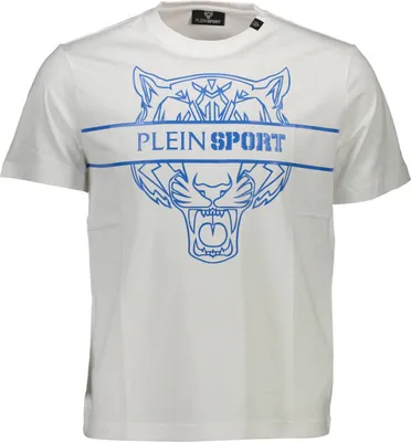 Produktbild von Weißes Herren-T-Shirt mit Print und Kontrastdetails - Kurzarm, Rundhals