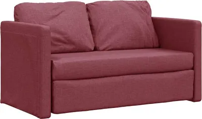 Produktbild von vidaXL Bodensofa mit Schlaffunktion Weinrot 112x174x55 cm Stoff