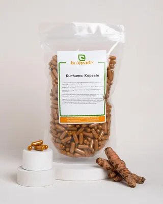 Produktbild von 100 Stück Kurkuma Kapseln | Extrakt | Knolle | Curcuma Caps | Gelber Ingwer