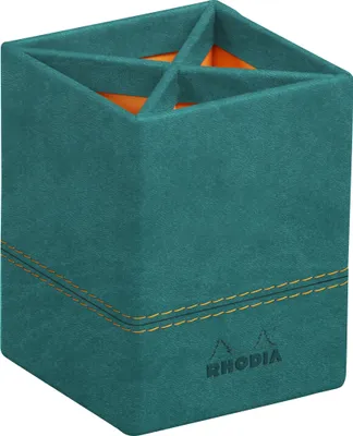 Produktbild von RHODIA Stifteköcher aus Kunstleder pfaugrün