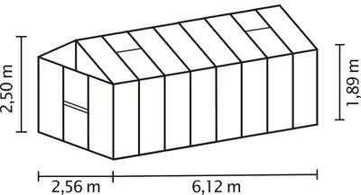 Produktbild von Vitavia  Gewächshaus Zeus2 15700 ESG 4mm u. HKP 10mm, schwarz, 278145
