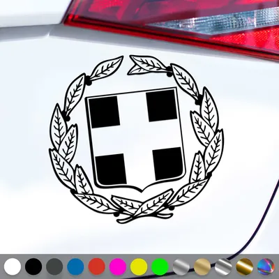 Produktbild von PantherPixel Griechenland Aufkleber Wappen Kreta Rhodos Sticker Auto Geschenkidee Farbe Schwarz