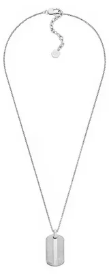Produktbild von Fossil Herrenhalskette aus Edelstahl mit Karabinerverschluss Dog tag, Glänzendes