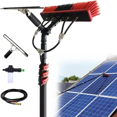 Image de Kit de nettoyage de panneaux solaires - Tige télescopique et brosse