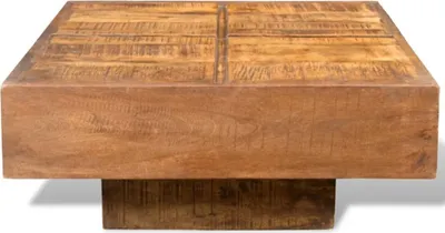 Immagine prodotto di Tavolino da Salotto Marrone Quadrato in Legno Massello di Mango