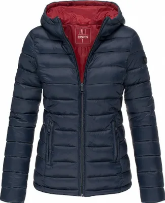 Produktbild von Marikoo Lucy Damen Leichte Steppjacke mit Kapuze Übergangsjacke Outdoor Navy Gr. 34 - XS