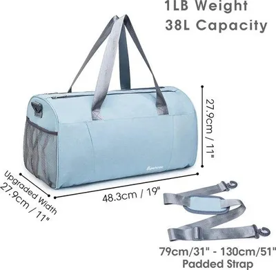 Image de Sac de voyage pour homme et femme, 38 L, avec poche imperméable et compartiment à chaussures, vert menthe
