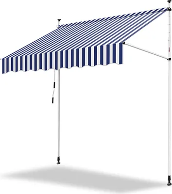 Obrázek produktu pro Aopunly svorka markýza Markýza balkon UV odolná vodotěsná Modrá bílá 250cm