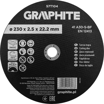 Image de Disque de coupe en corindon pour métal/INOX 230 x 2,5 x 22,2 mm GRAPHITE 57T104