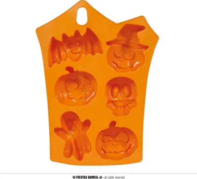Produktbild von Halloween Kürbis Geist Backform Fledermaus Schädel Keksform Kekse Schokolade Kuchen Pasteten Gruselform Bäcker Bäckerei Backen Party Dekoration, Farbe: Orange