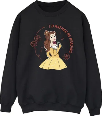 Produktbild von Disney - "Beauty And The Beast I'd Rather Be Reading" Sweatshirt für Herren BI13676 (S) (Schwarz)