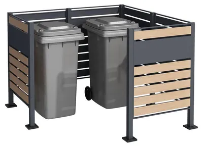 Immagine prodotto di Rivestimento per bidoni della spazzatura, contenitore per bidoni della spazzatura, 120 cm, per giardino, recinzione, pannello frangivista, 6 elementi