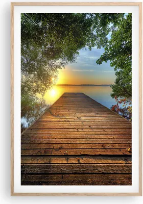 Produktbild von Gerahmtes Poster - Rahmen in heller Eiche - Brücke See - 61x91,5 cm - Wand Bild - Wanddeko - Wandbilder - Kunstposter - Wandposter - Bilderrahmen - Bilder - Kunstdruck - Wandbild - P2NPA61x91-3528