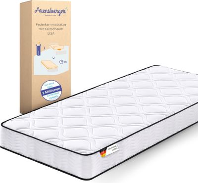 Arensberger LISA Federkernmatratze - 19cm Höhe - Matratze mit Schaumstoff Schicht - H2 H3 Mittelfest – 7 Zonen - Federkern - Liegekomfort 90x200cm