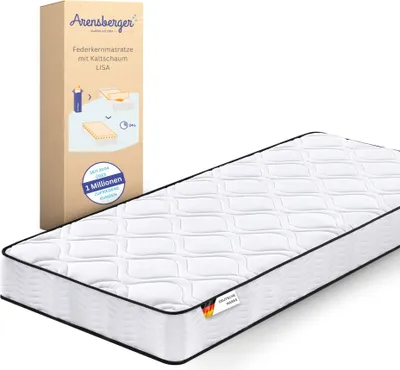 Produktbild von Arensberger LISA Federkernmatratze - 19cm Höhe - Matratze mit Schaumstoff Schicht - H2 H3 Mittelfest – 7 Zonen - Federkern - Liegekomfort 140x200cm