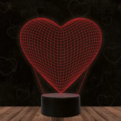 Produktbild von INDIGOS UG - 3D LED Nachttischlampe - Herz - Touch-Nachtlicht - Illusion, Geschenk - Weihnachten Geburtstag Junge - Mädchen Nachtlicht