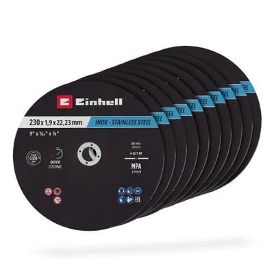 Produktbild von Einhell 10-tlg. Dünntrennscheiben, Inox, Ø 230 x 2 mm